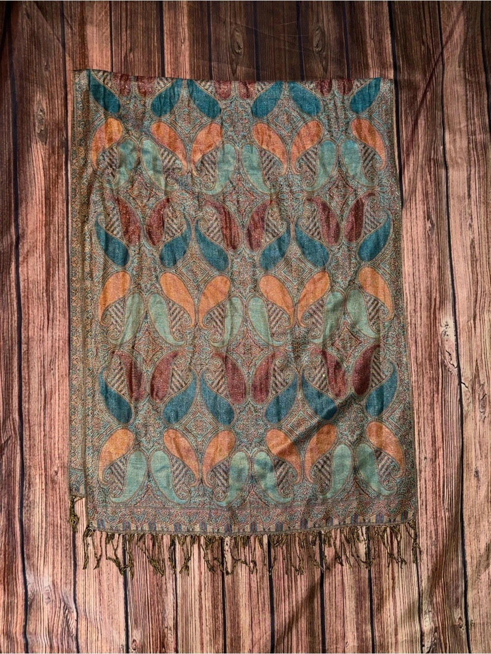 Paisley Scarf in Blue & Orange